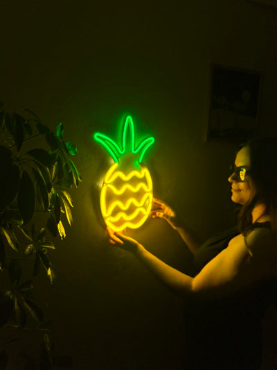 Pineapple Neon Metal Sign