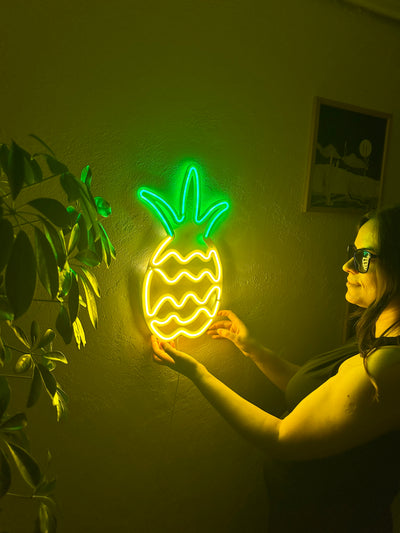 Pineapple Neon Metal Sign