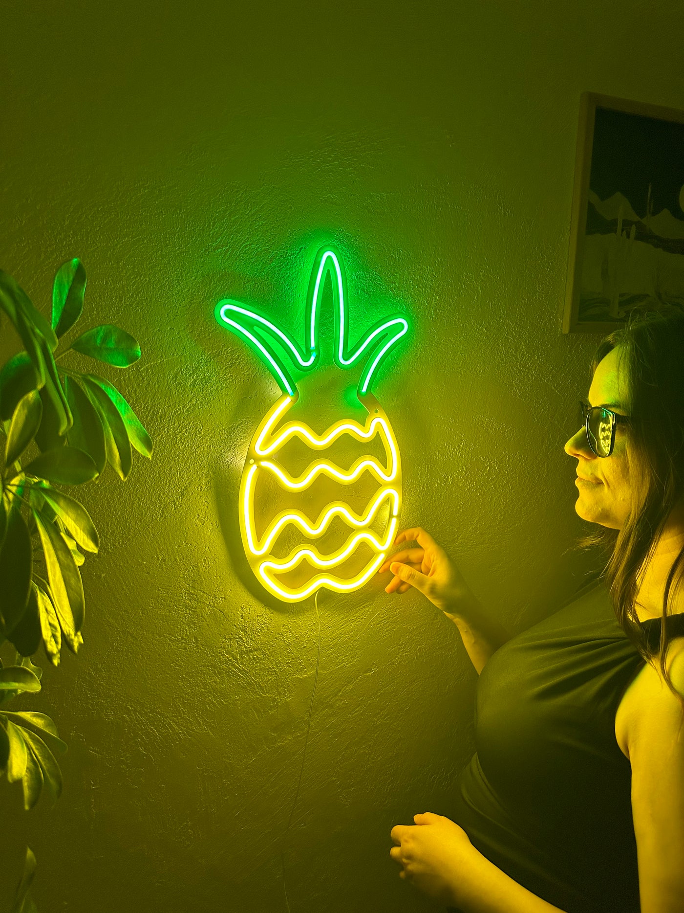 Pineapple Neon Metal Sign