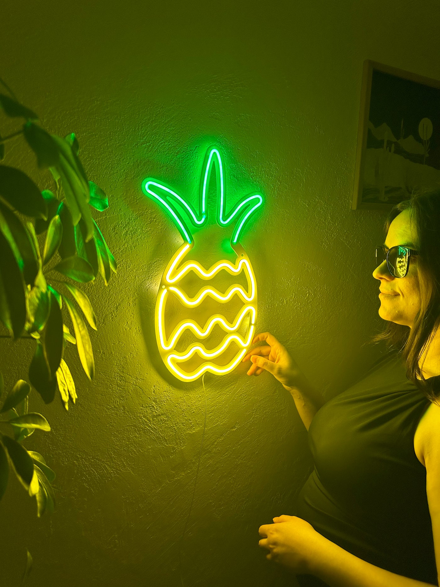 Pineapple Neon Metal Sign