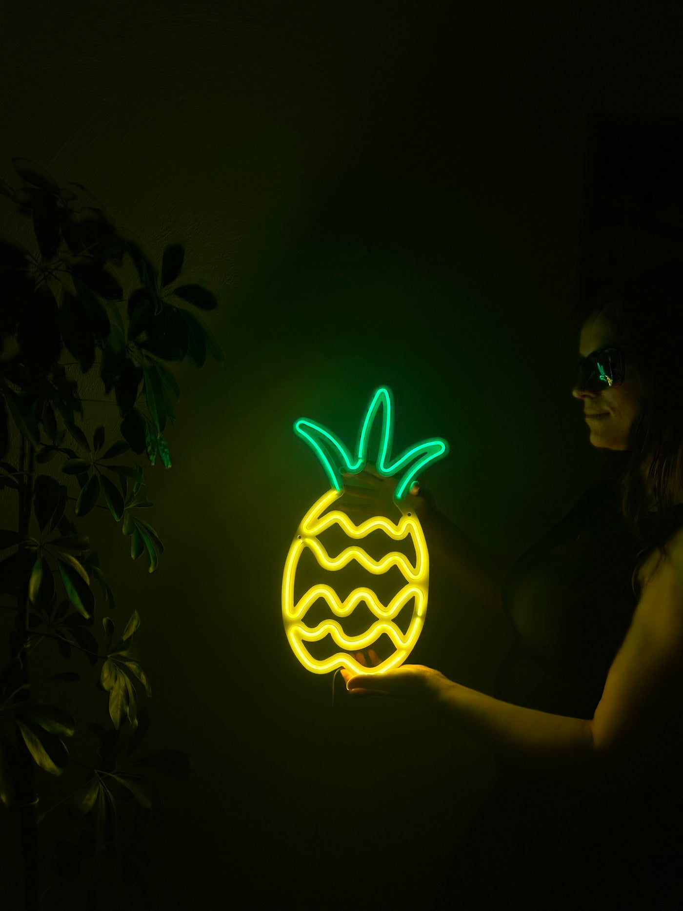 Pineapple Neon Metal Sign