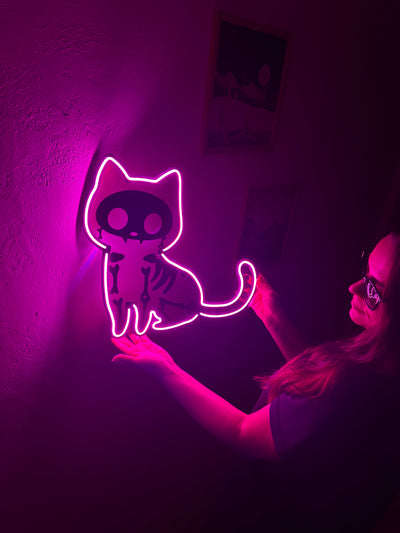 Cat X Rat Neon Metal Sign