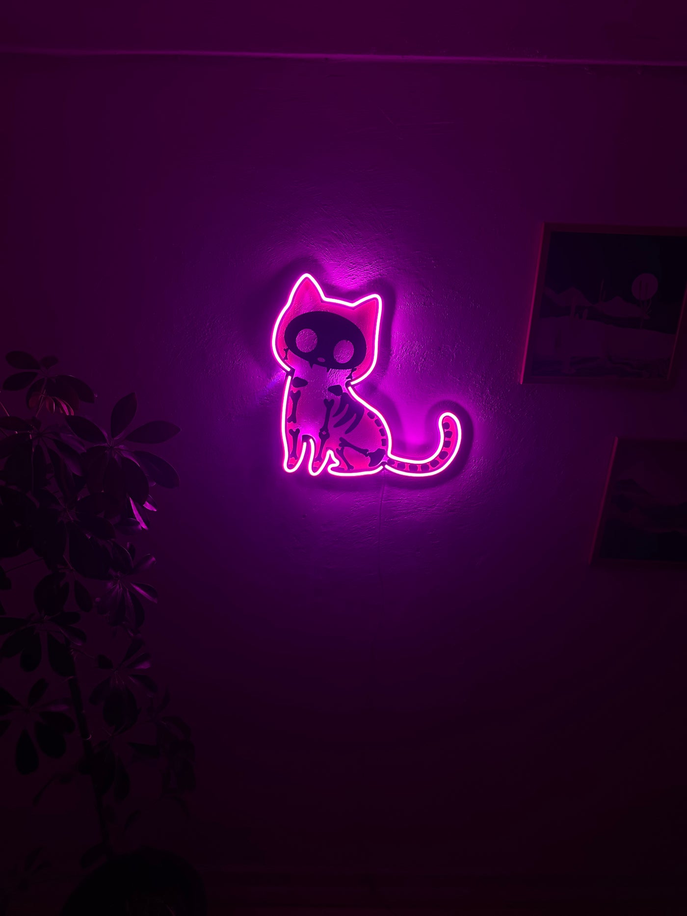 Cat X Rat Neon Metal Sign