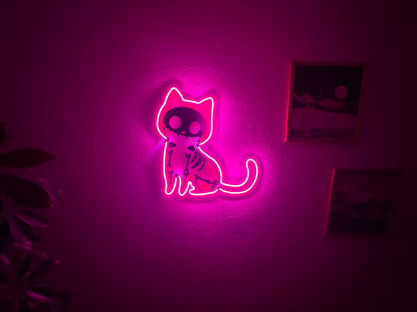 Cat X Rat Neon Metal Sign