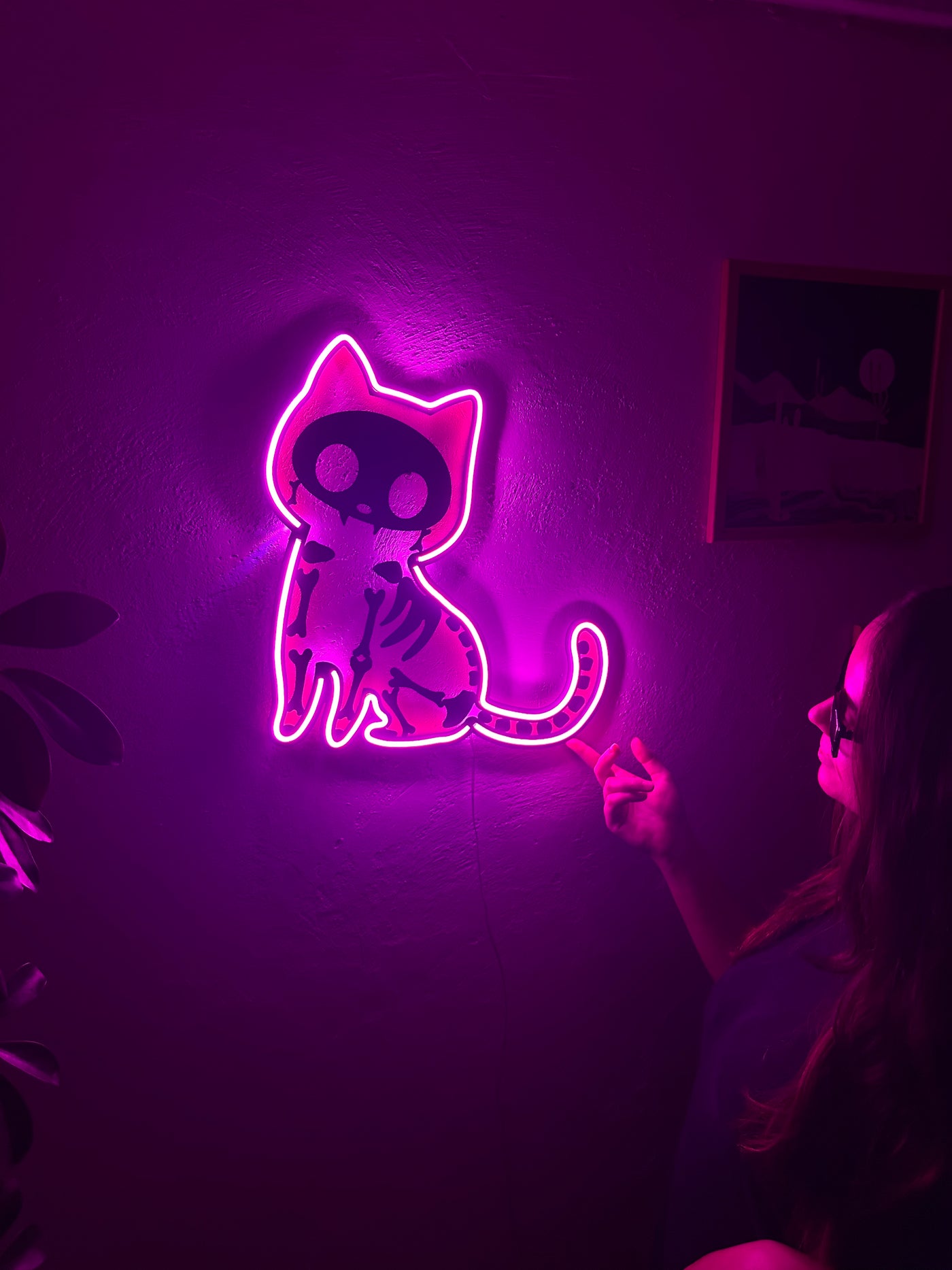 Cat X Rat Neon Metal Sign