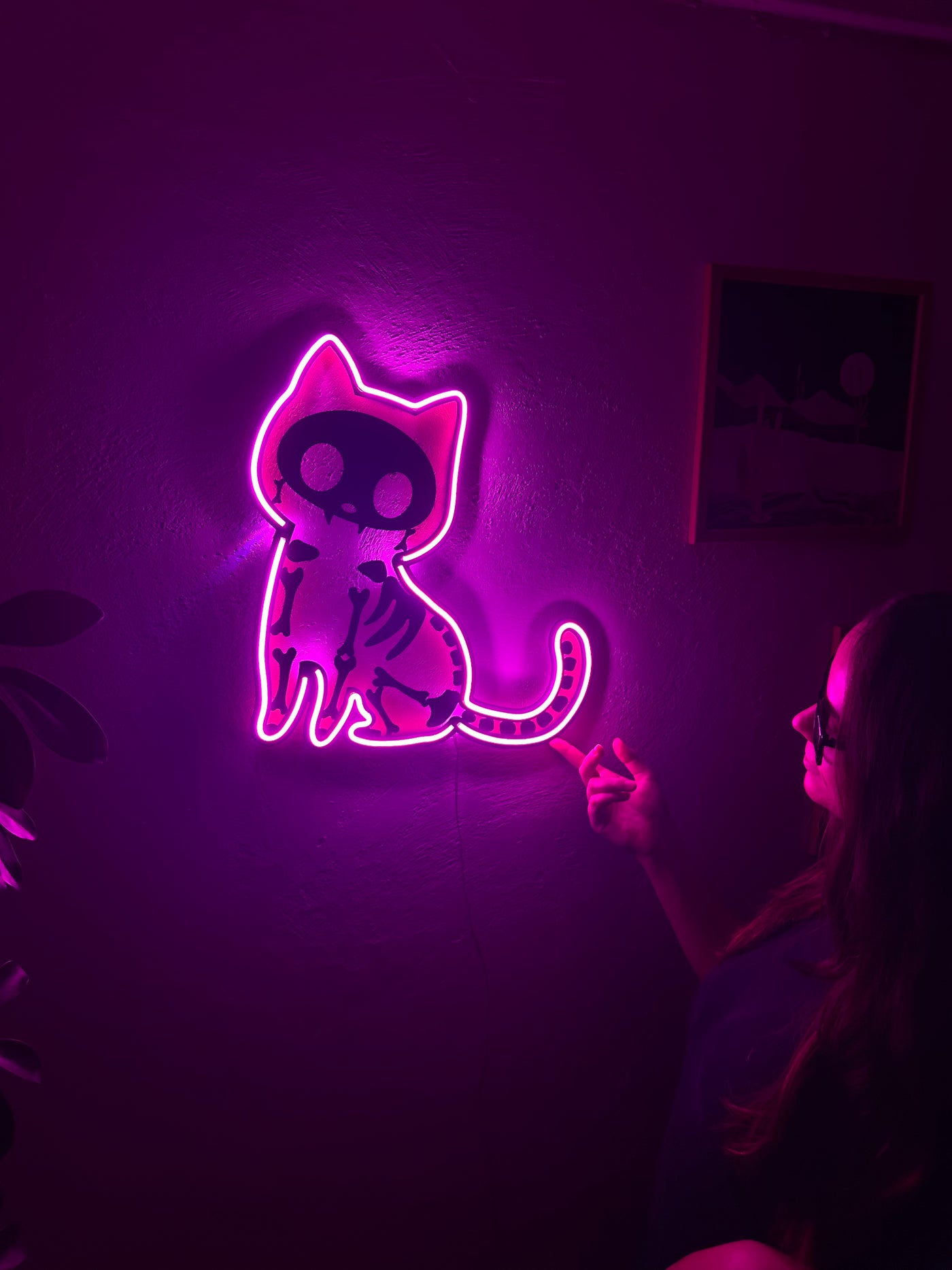 Cat X Rat Neon Metal Sign