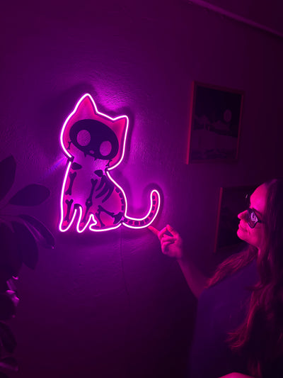 Cat X Rat Neon Metal Sign