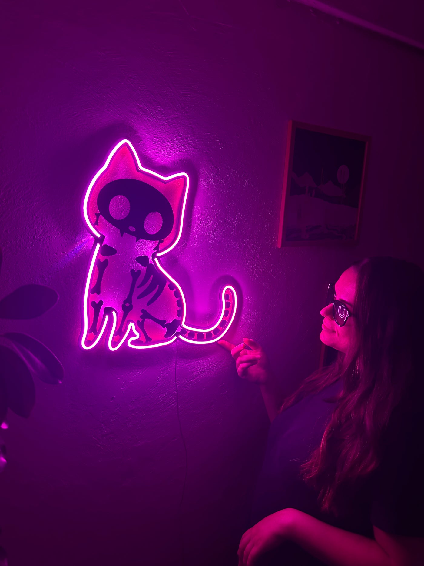 Cat X Rat Neon Metal Sign