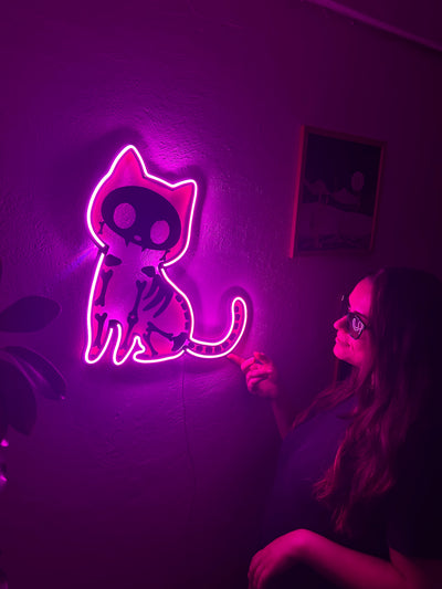 Cat X Rat Neon Metal Sign