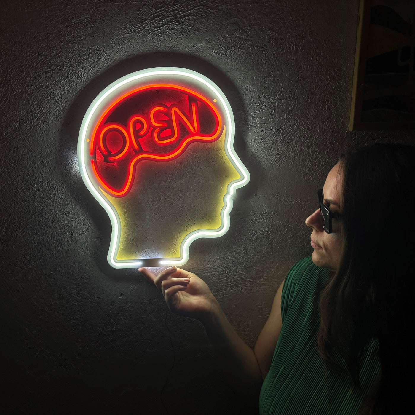 Open Mind Neon Metal Sign