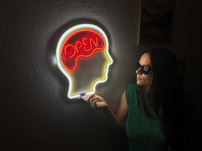 Open Mind Neon Metal Sign