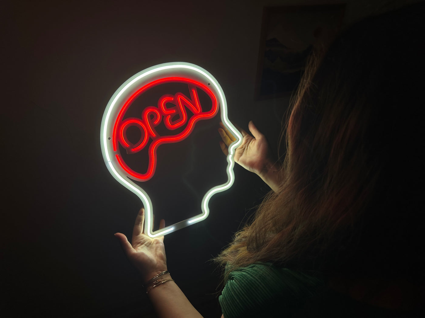 Open Mind Neon Metal Sign