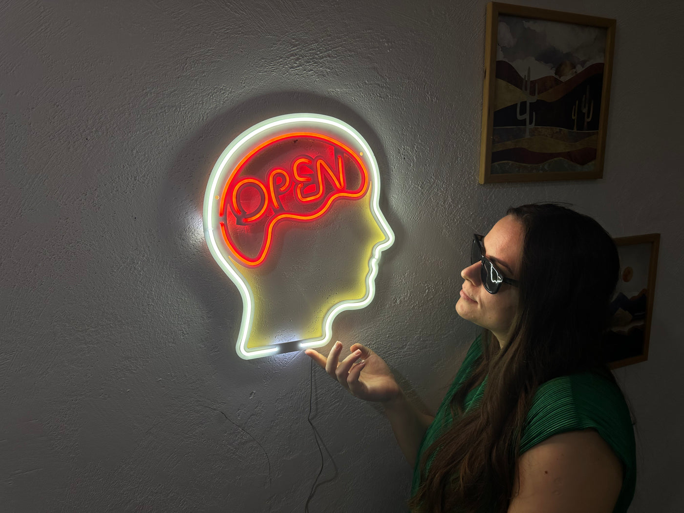 Open Mind Neon Metal Sign