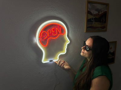 Open Mind Neon Metal Sign