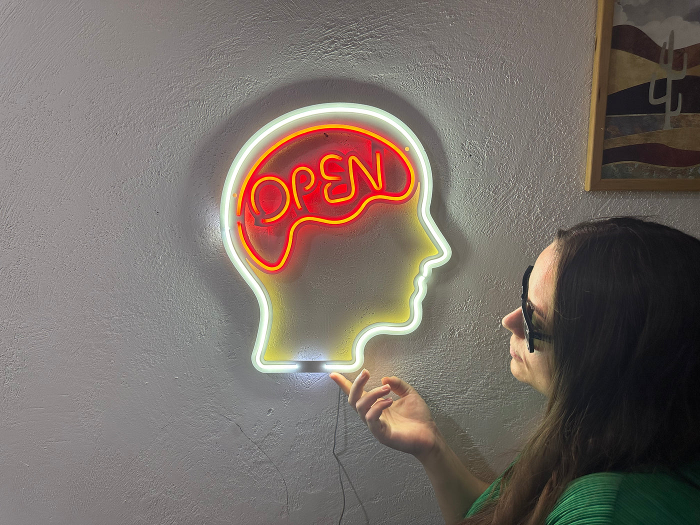 Open Mind Neon Metal Sign