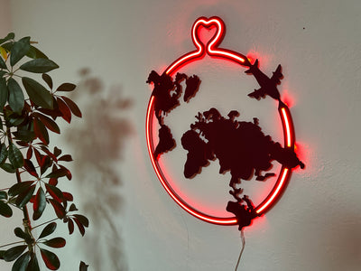 Love Around Neon Metal Sign