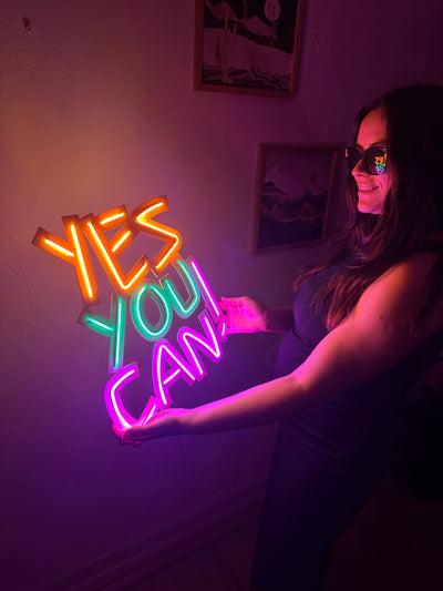 Yes You Can Neon Metal Sign