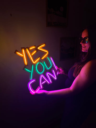 Yes You Can Neon Metal Sign