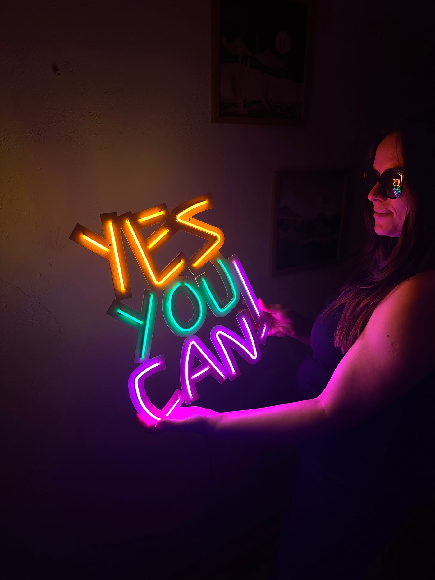 Yes You Can Neon Metal Sign