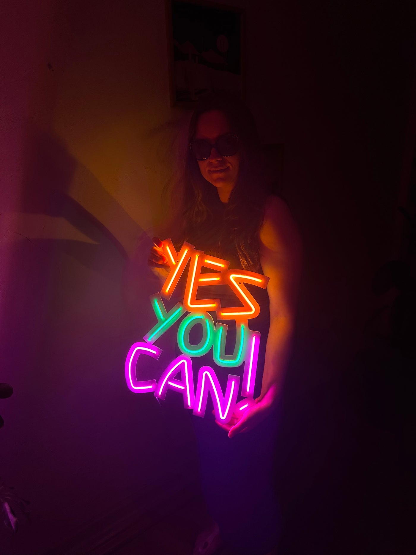 Yes You Can Neon Metal Sign