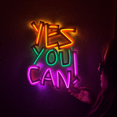 Yes You Can Neon Metal Sign