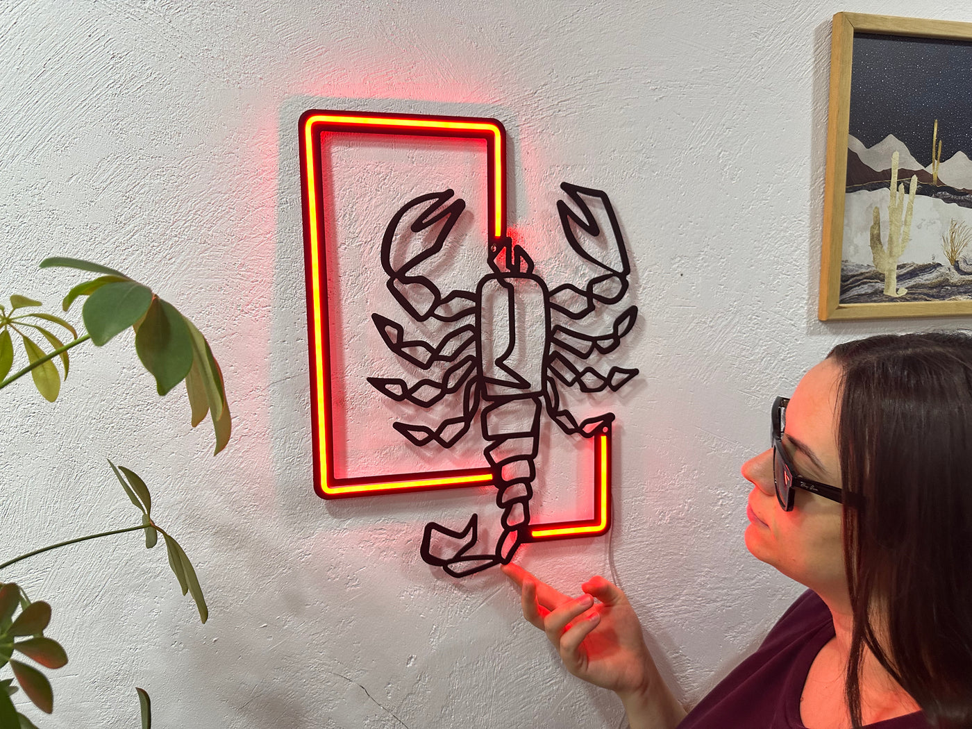 Scorpion Neon Metal Sign