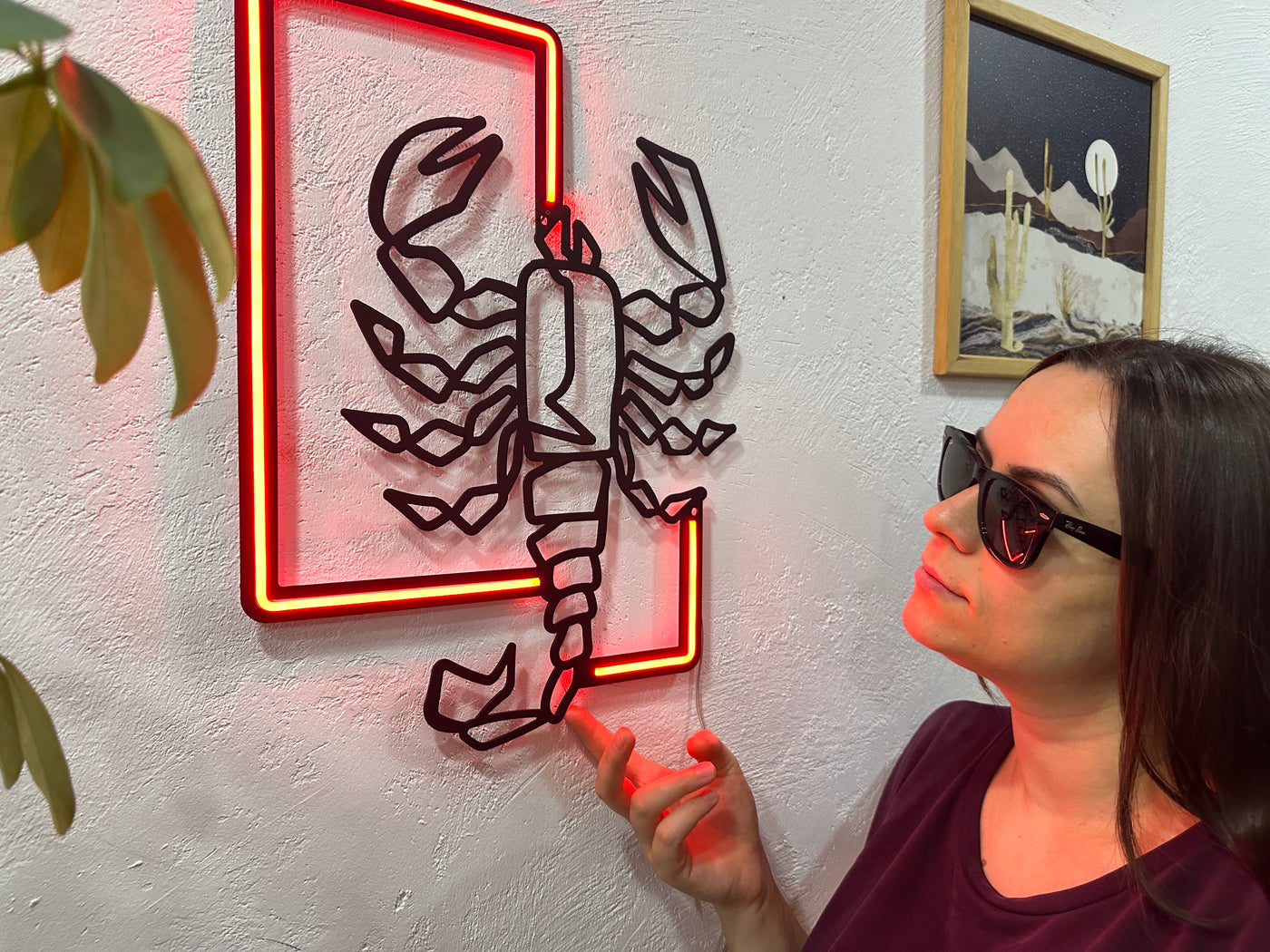 Scorpion Neon Metal Sign