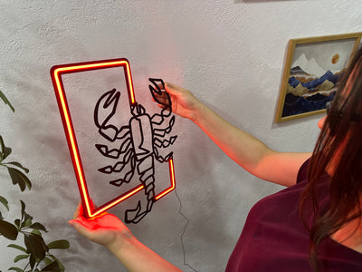 Scorpion Neon Metal Sign