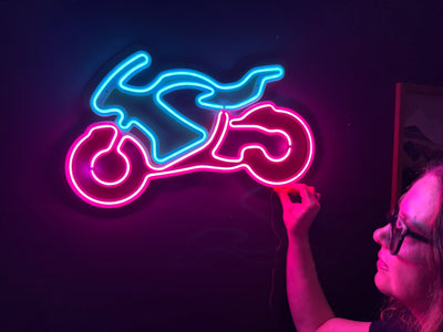 Motorcycle Neon Metal Sign