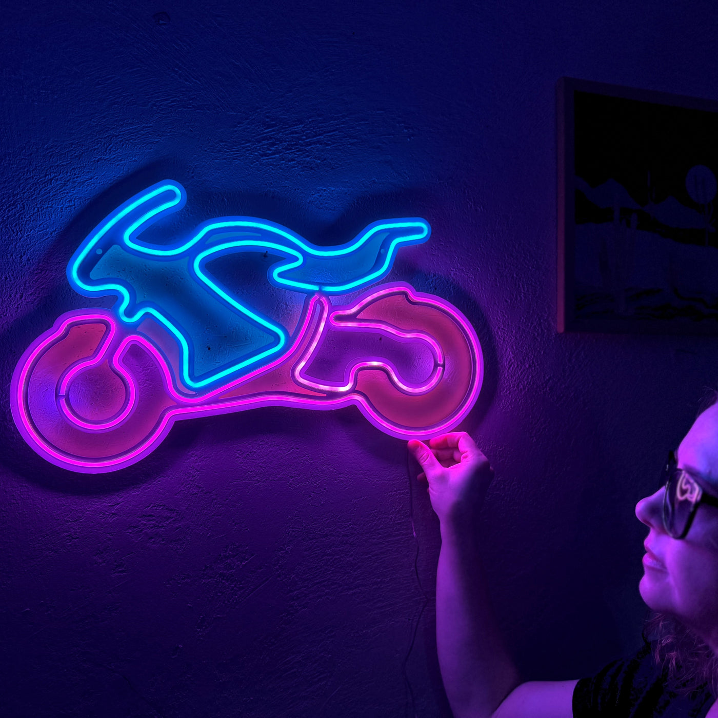 Motorcycle Neon Metal Sign