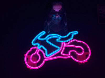 Motorcycle Neon Metal Sign