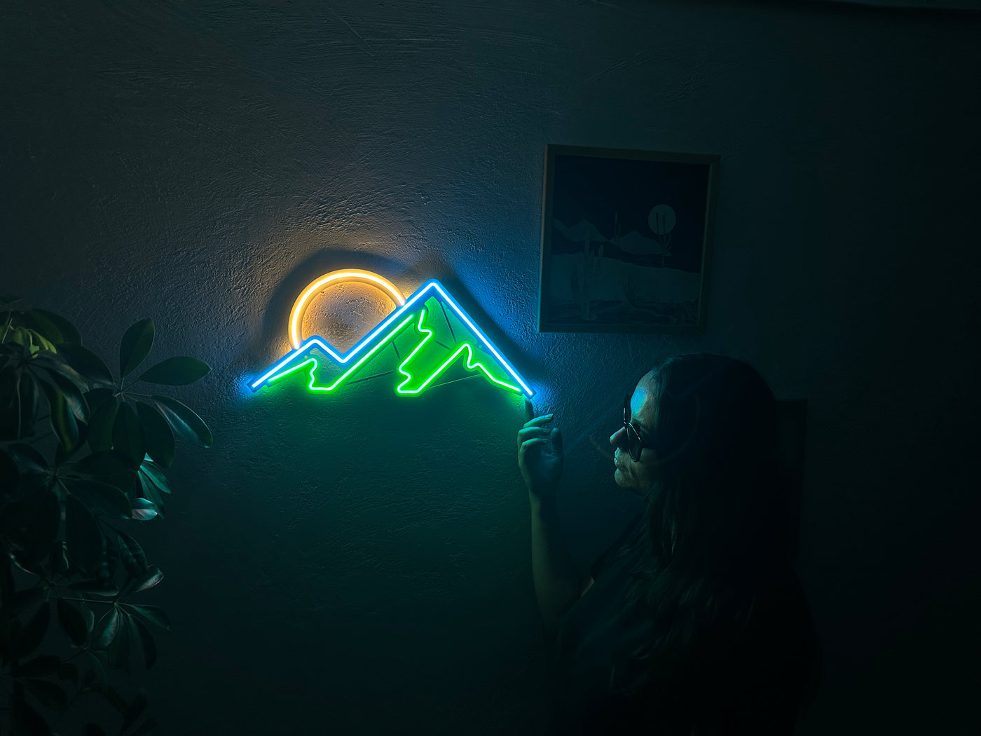 Mountain Neon Metal Sign