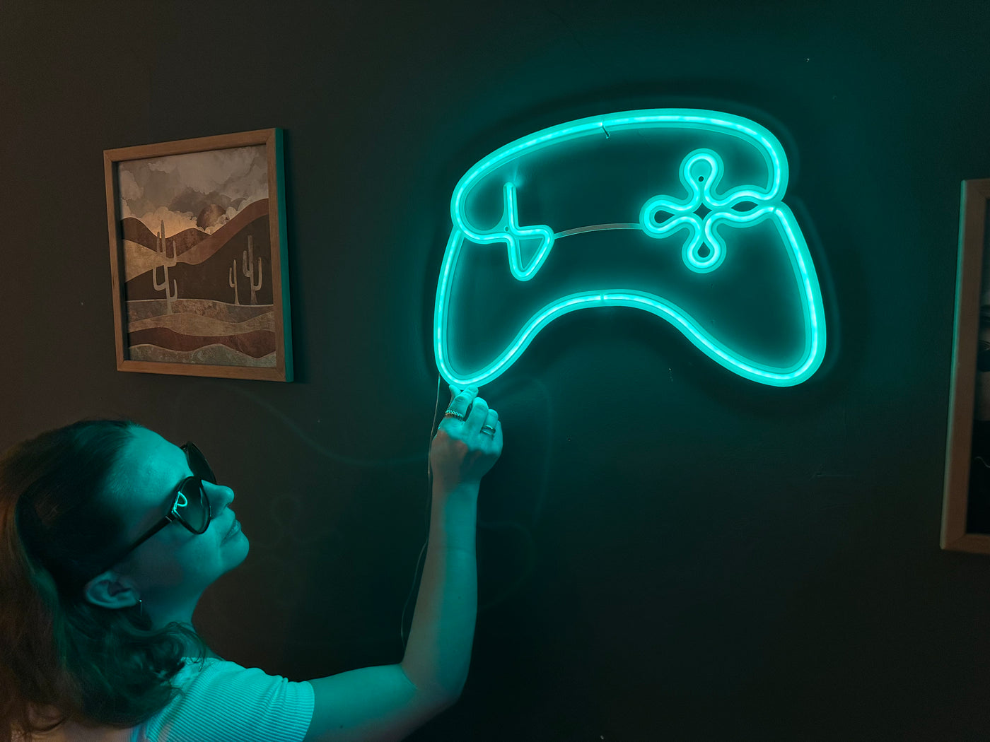 Game Console Neon Metal Sign