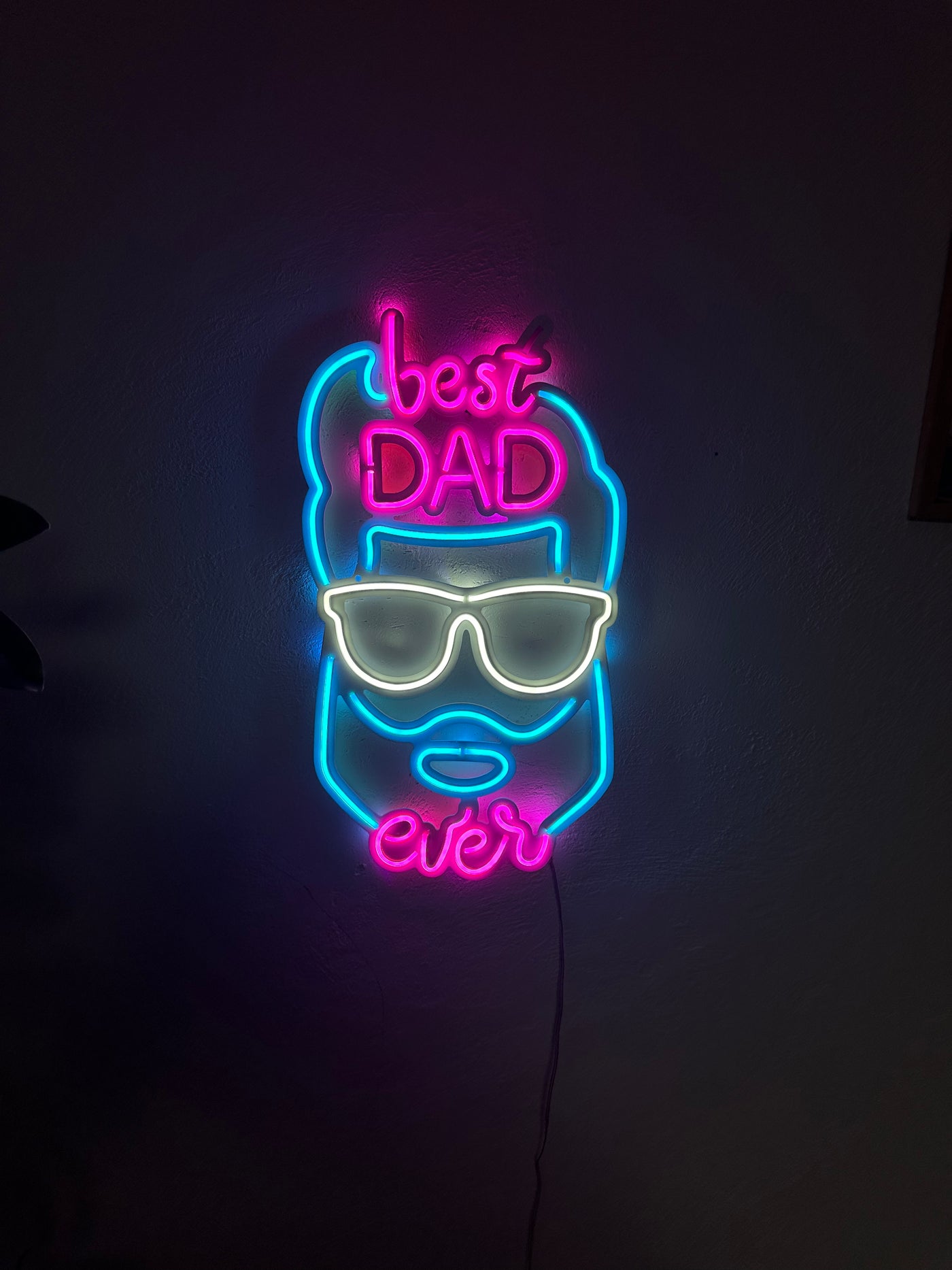 Best Dad Ever Neon Metal Sign