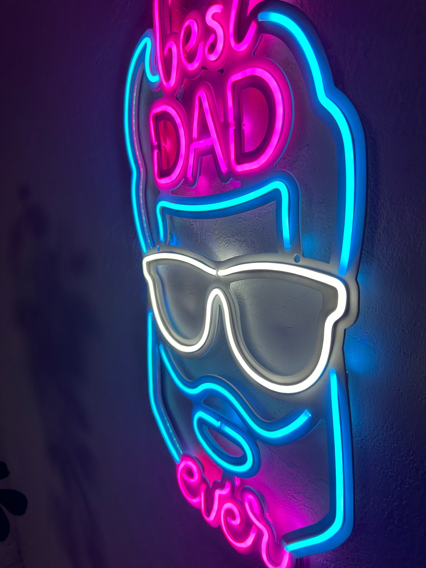 Best Dad Ever Neon Metal Sign