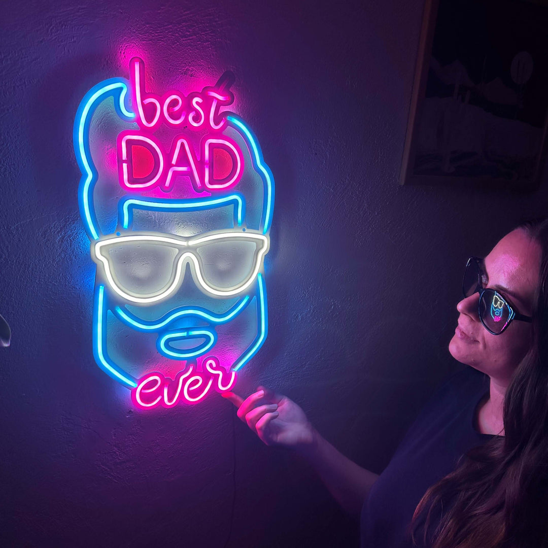 Best Dad Ever Neon Metal Sign - Neon Signs available at Dekadron for $99.00