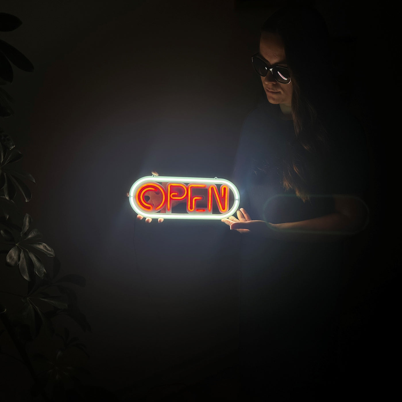 Open Door Neon Metal Sign