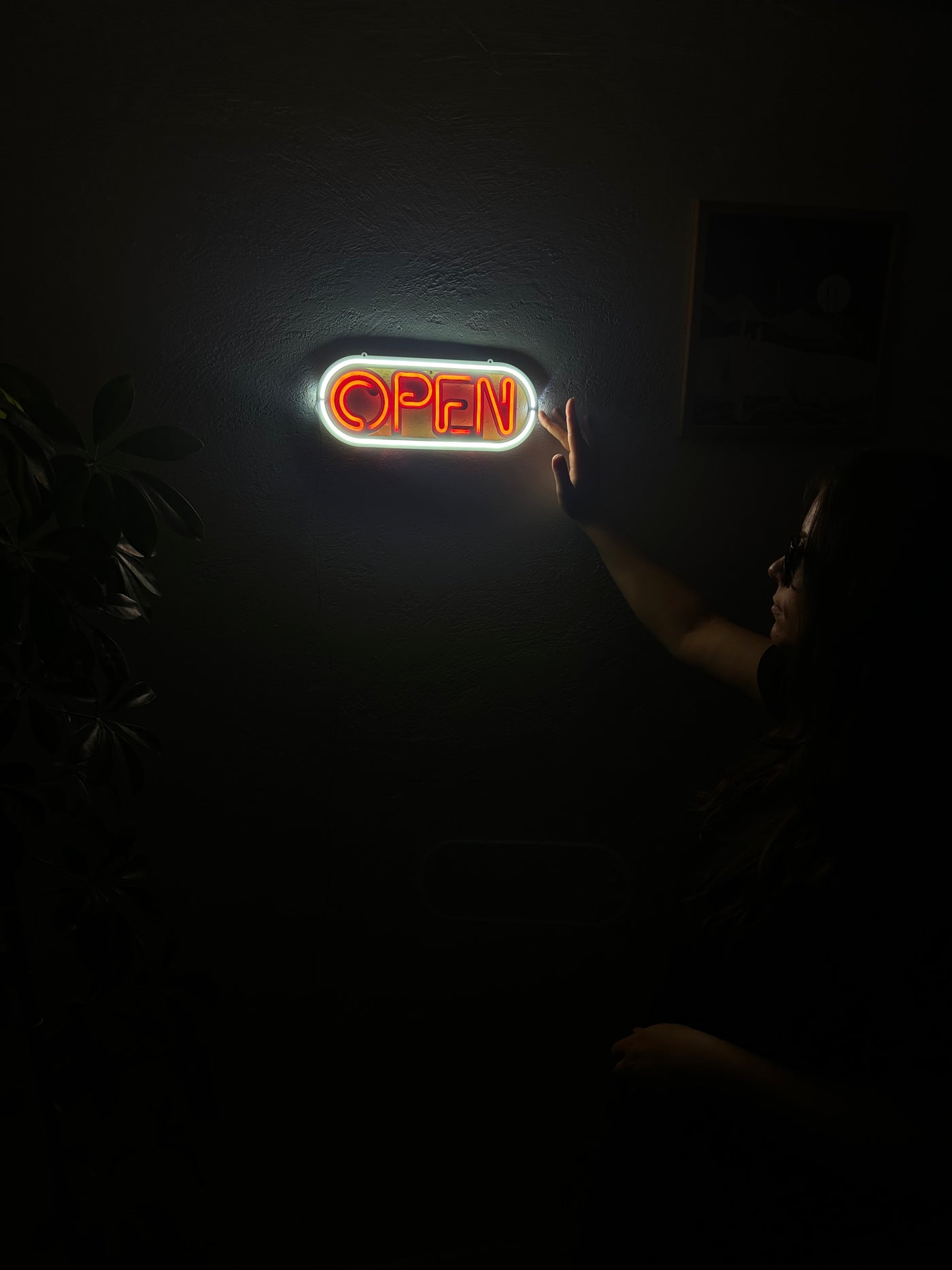 Open Door Neon Metal Sign