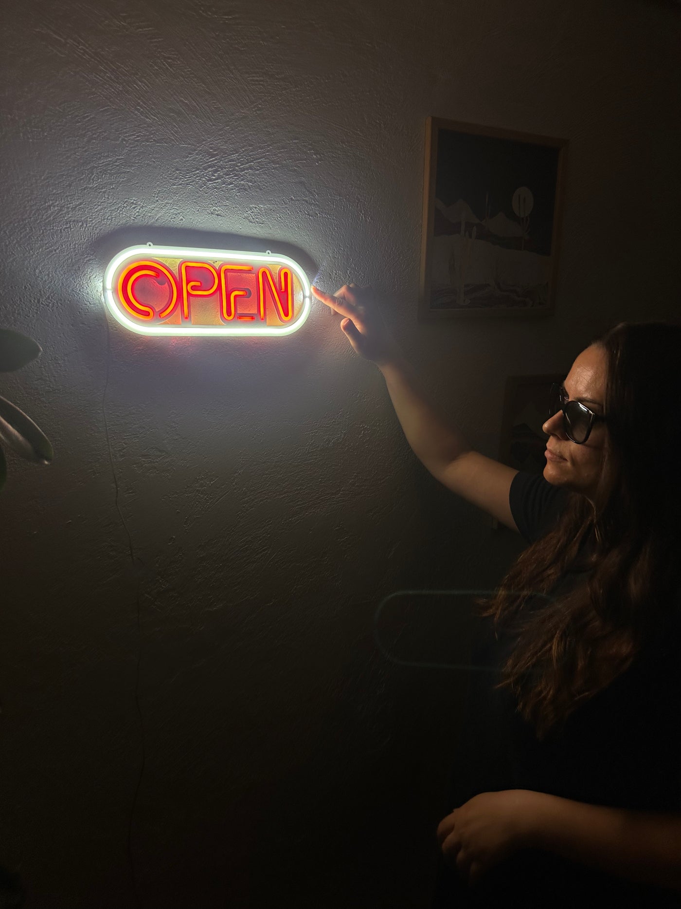 Open Door Neon Metal Sign