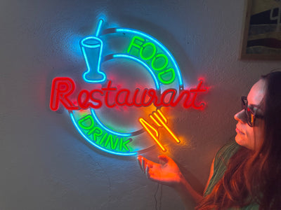 Restaurant Neon Metal Sign