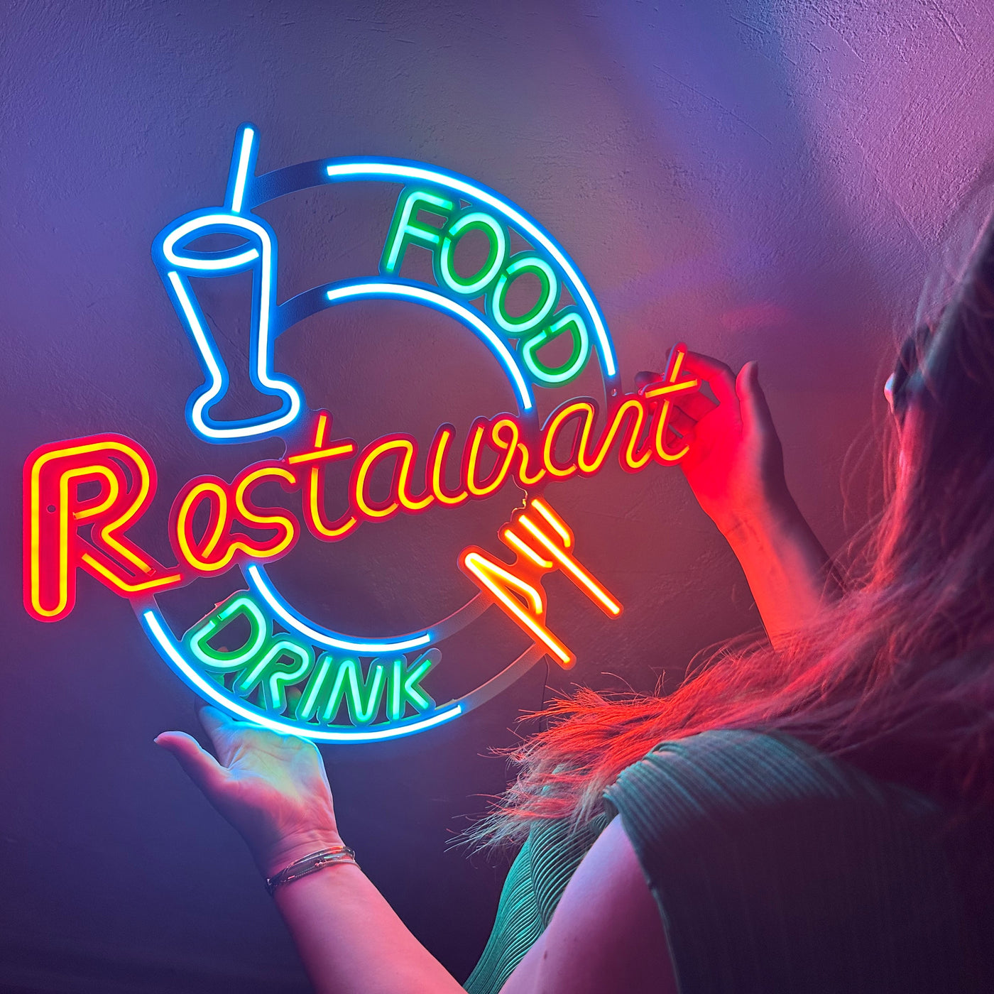 Restaurant Neon Metal Sign