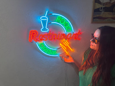 Restaurant Neon Metal Sign