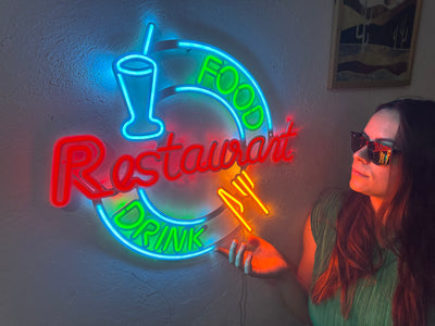 Restaurant Neon Metal Sign