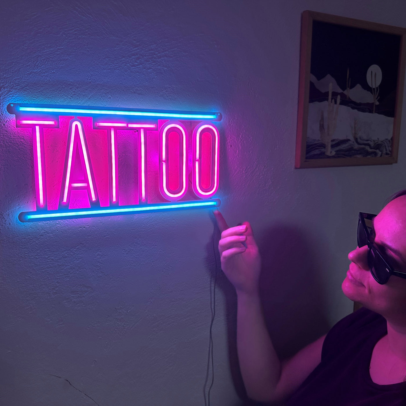 Tattoo Neon Metal Sign