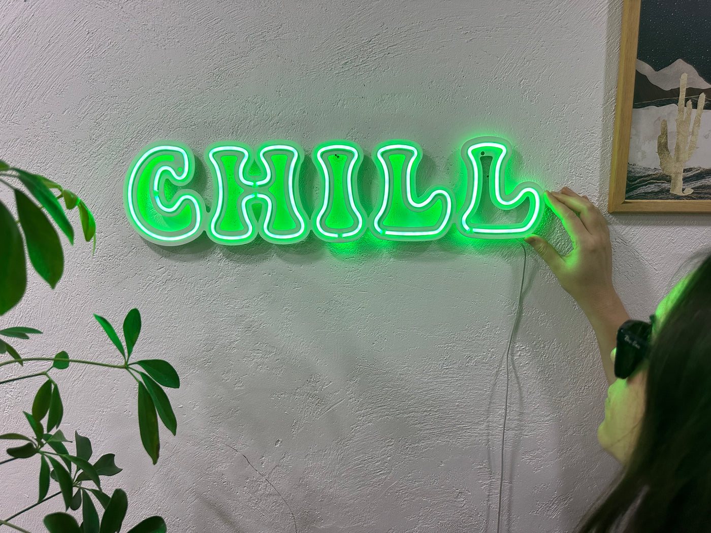 Chill Neon Metal Sign