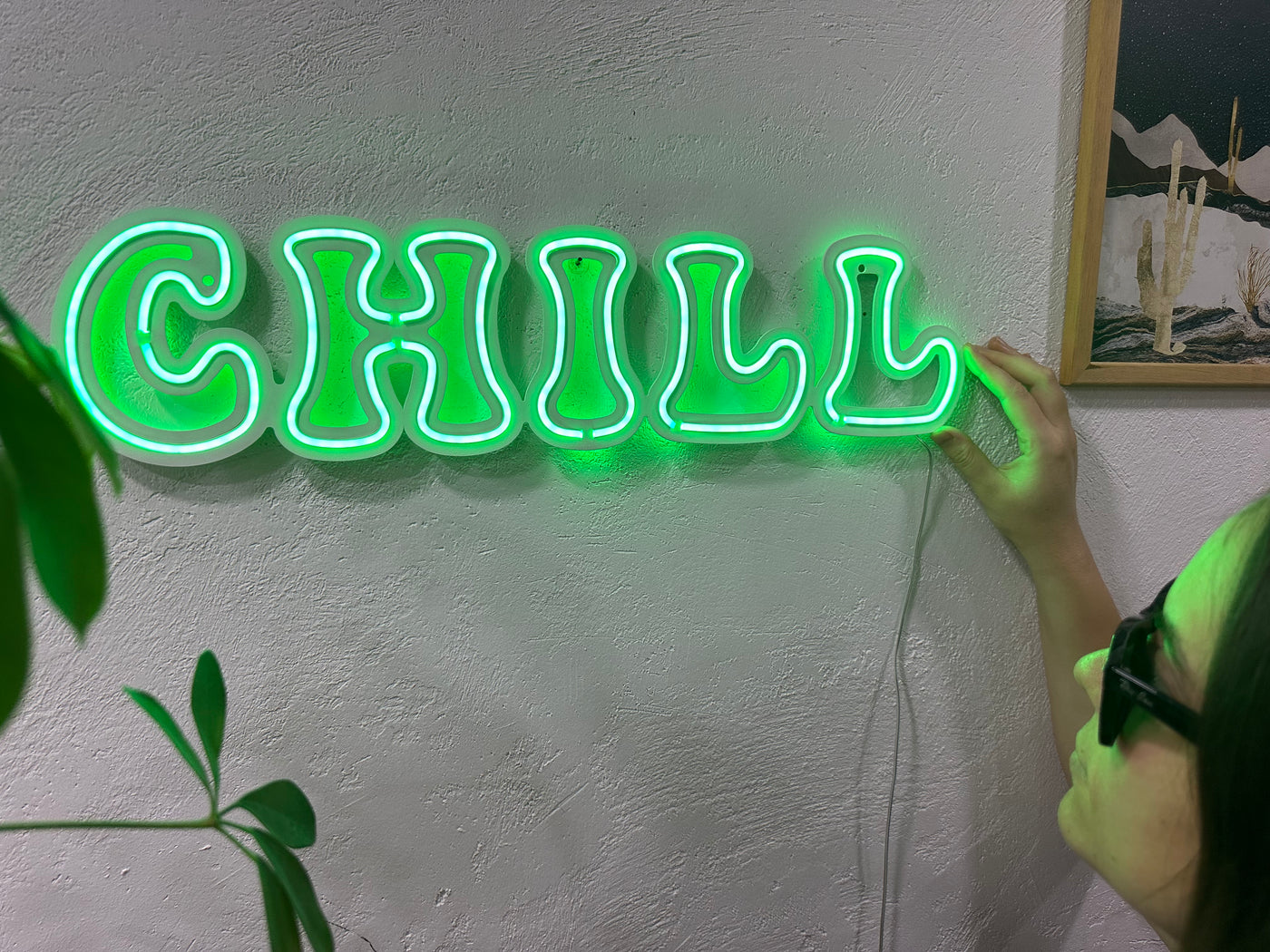 Chill Neon Metal Sign