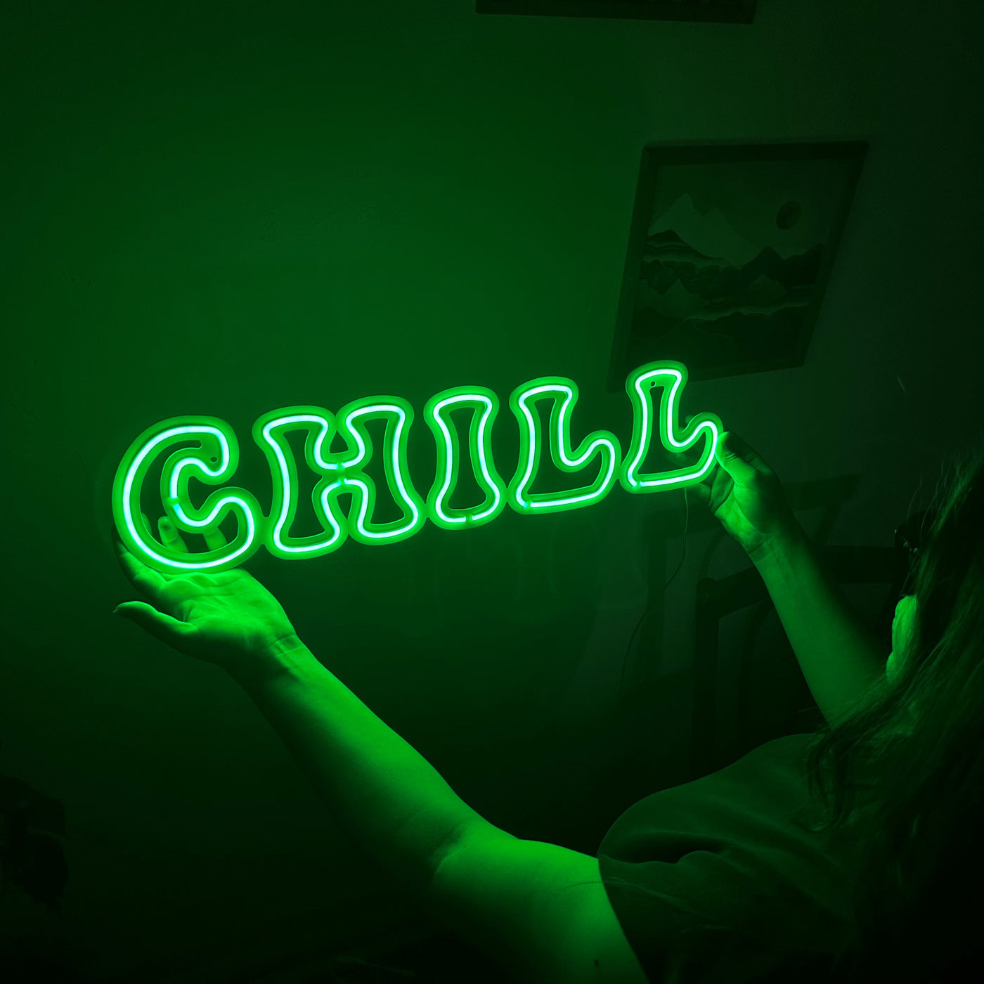 Chill Neon Metal Sign