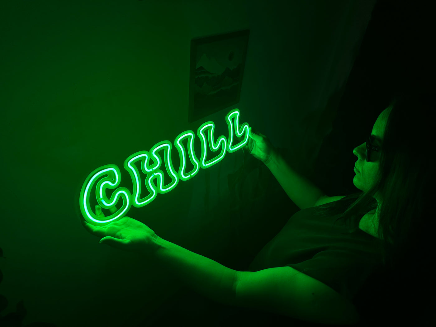 Chill Neon Metal Sign