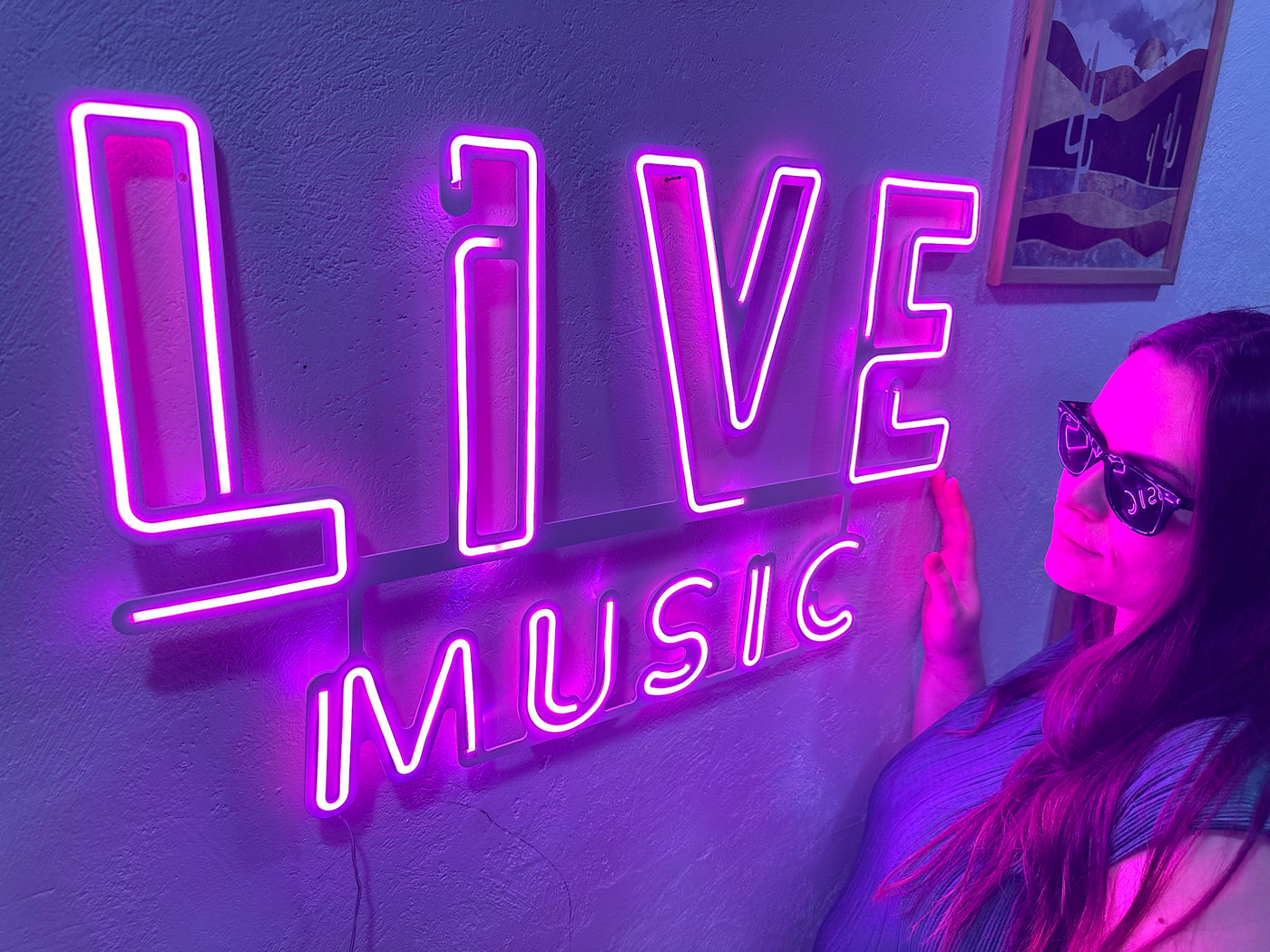 Live Music Neon Metal Sign