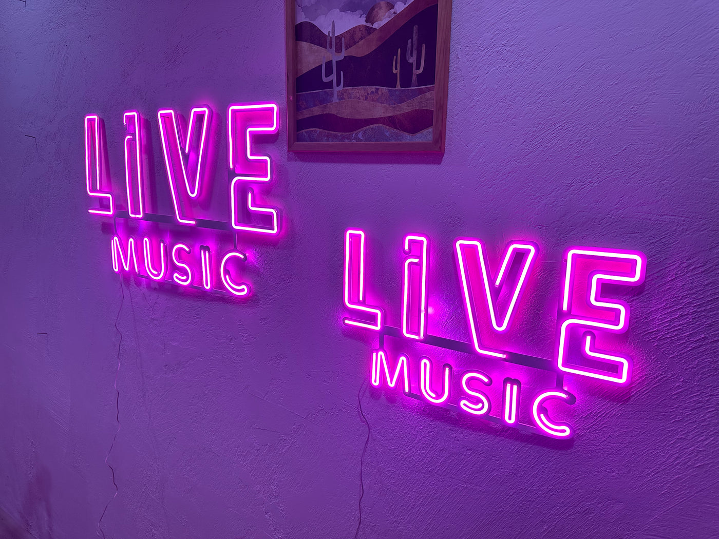 Live Music Neon Metal Sign